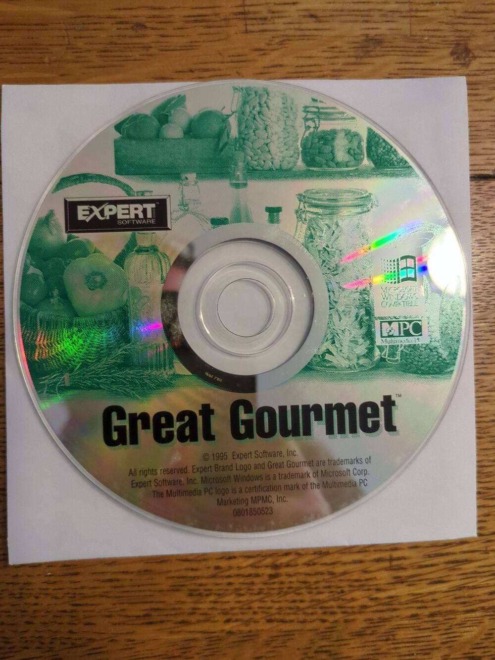 Great Gourmet Expert Software CD-ROM Windows 95/3.1 5000 Recipes disc only